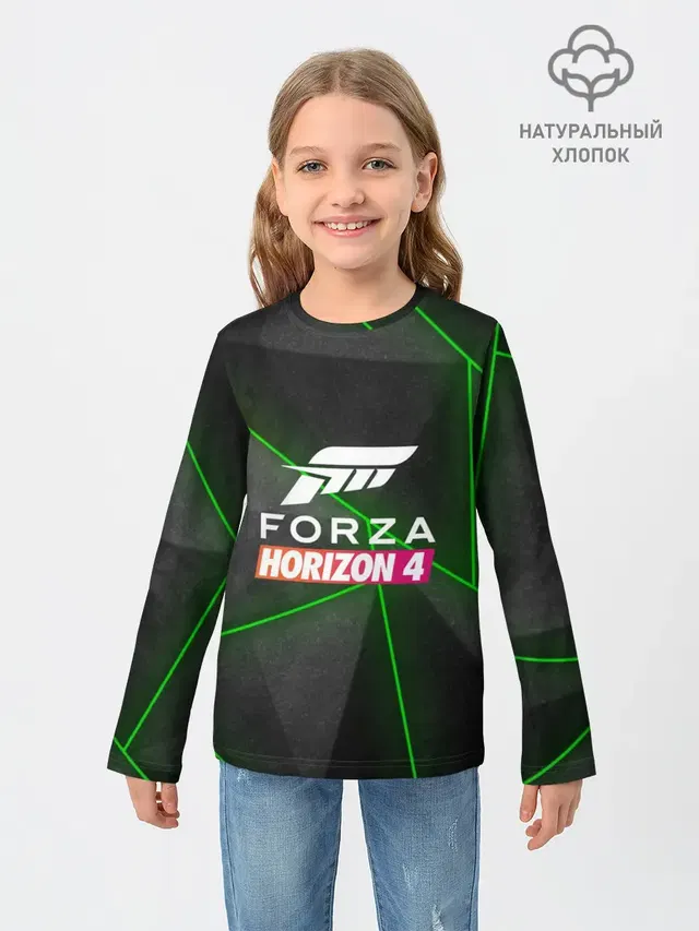 Детский лонгслив с принтом «Forza Horizon — Forza Horizon 4 Hi-tech»