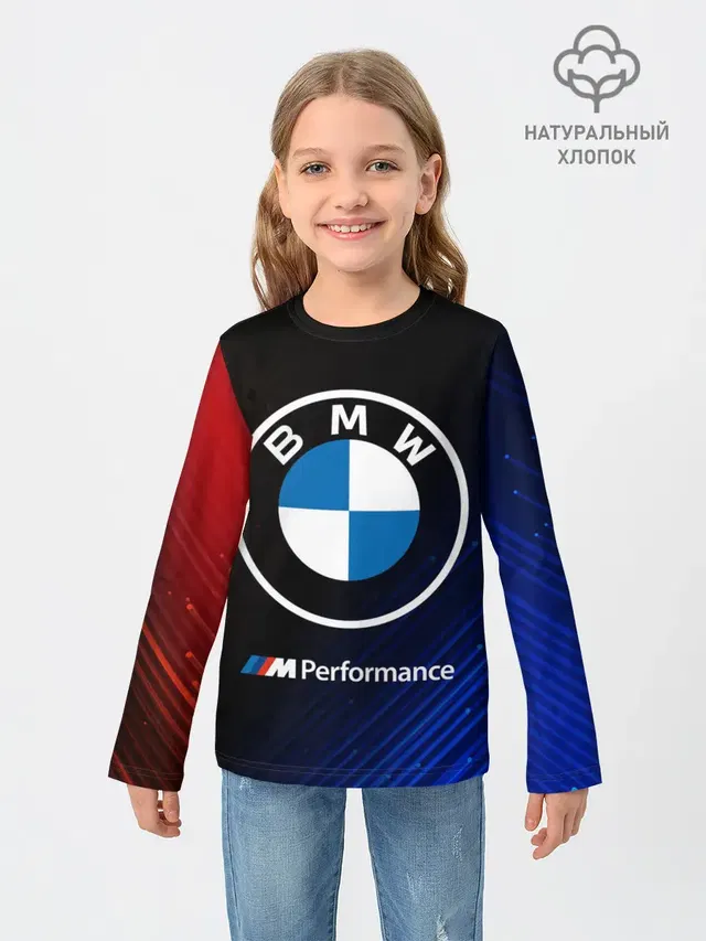 Детский лонгслив с принтом «BMW»