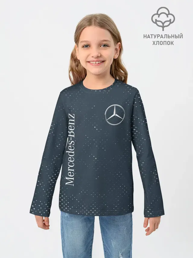 Детский лонгслив с принтом «Merсedes — MERCEDES — МЕРСЕДЕС»