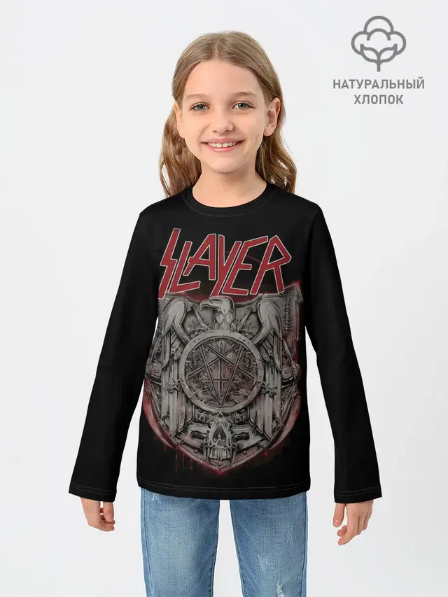 Детский лонгслив с принтом «Slayer — СЛЭЙЕР»