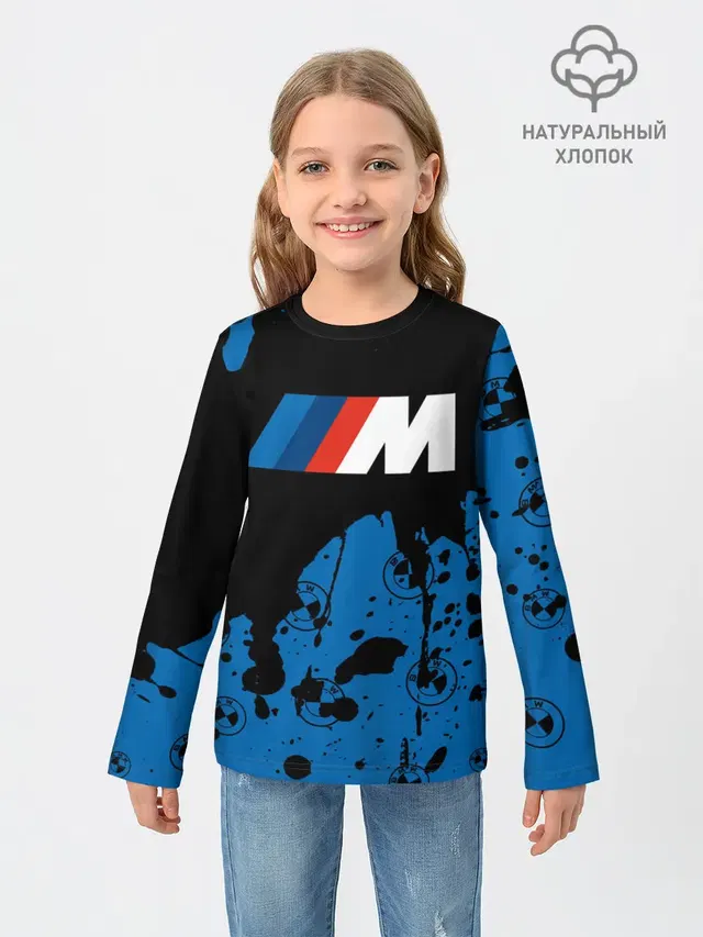 Детский лонгслив с принтом «BMW»