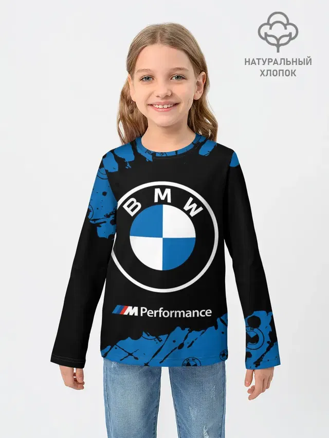 Детский лонгслив с принтом «BMW»