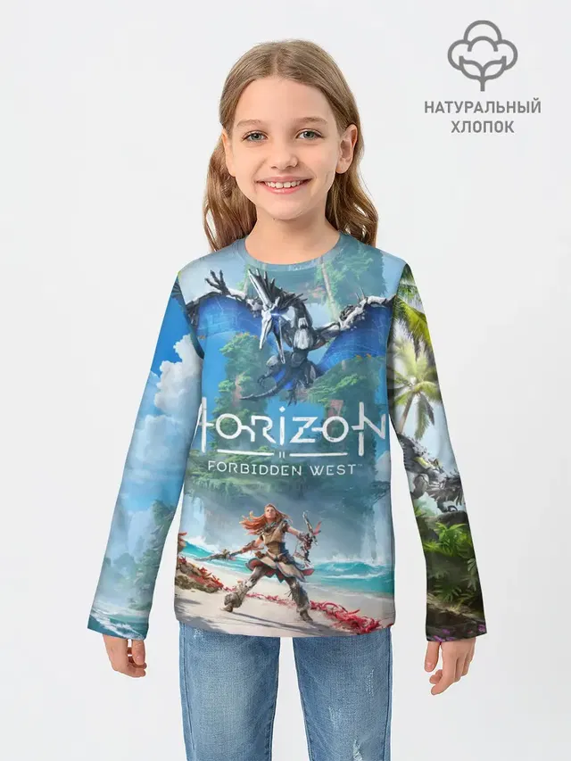 Детский лонгслив с принтом «Horizon Zero Dawn — Horizon Forbidden West»
