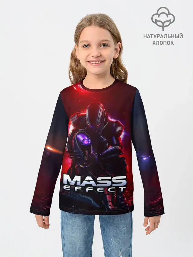 Детский лонгслив с принтом «Commander Shepard»
