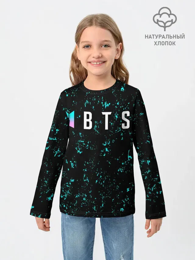 Детский лонгслив с принтом «BTS»