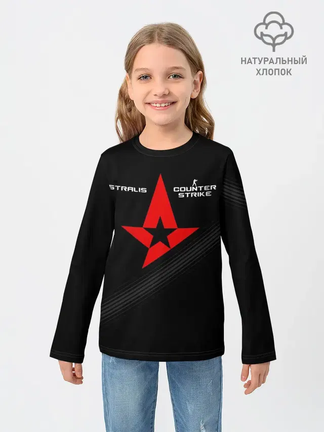 Детский лонгслив с принтом «Counter-Strike — ASTRALIS CS:GO»