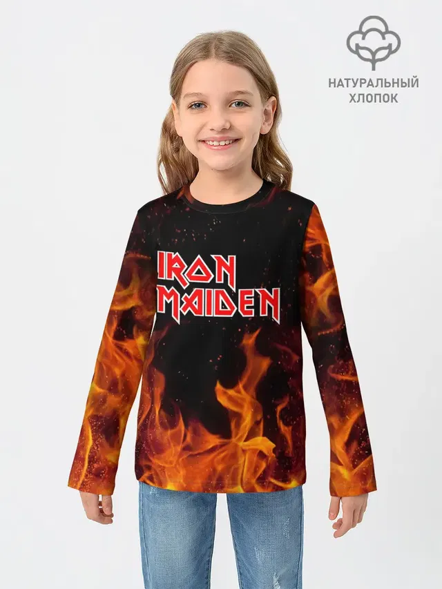 Детский лонгслив с принтом «Fire»