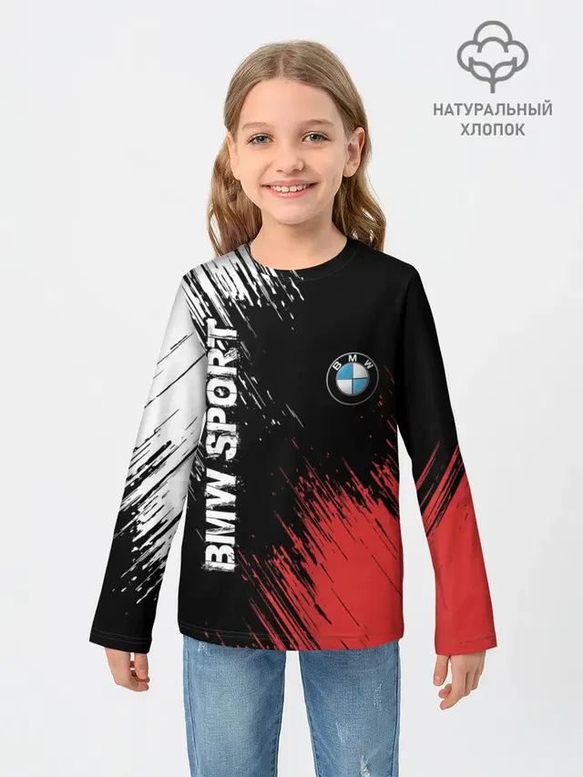 Детский лонгслив с принтом «BMW»