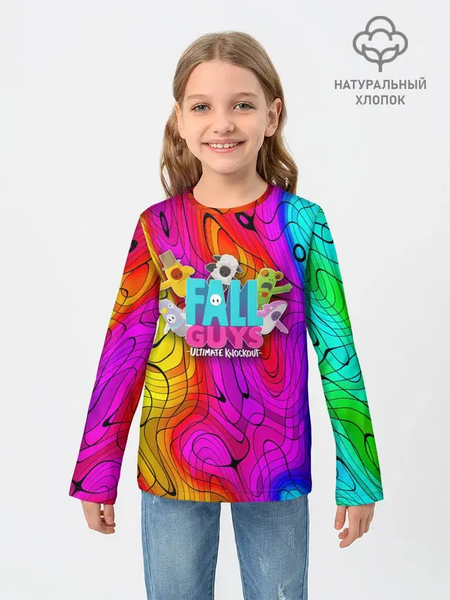 Детский лонгслив с принтом «Fall Guys»