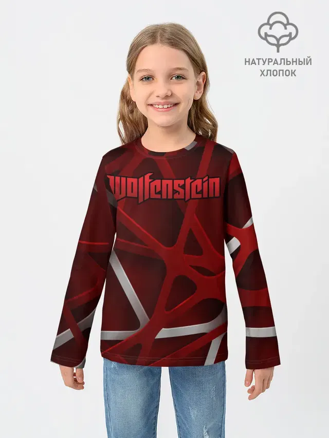 Детский лонгслив с принтом «Wolfenstein»