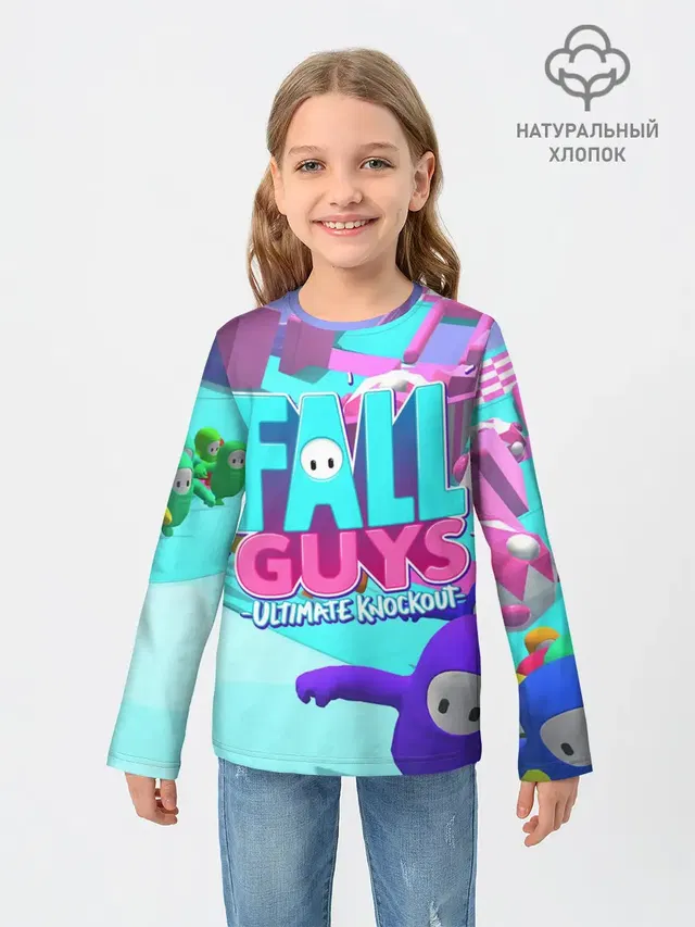 Детский лонгслив с принтом «Fall Guys»