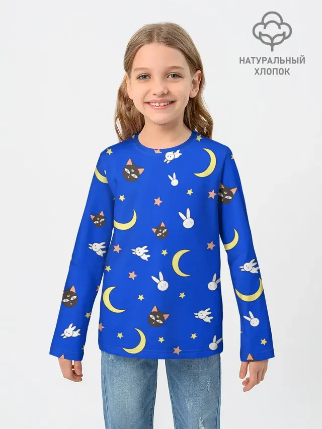 Детский лонгслив с принтом «Luna»