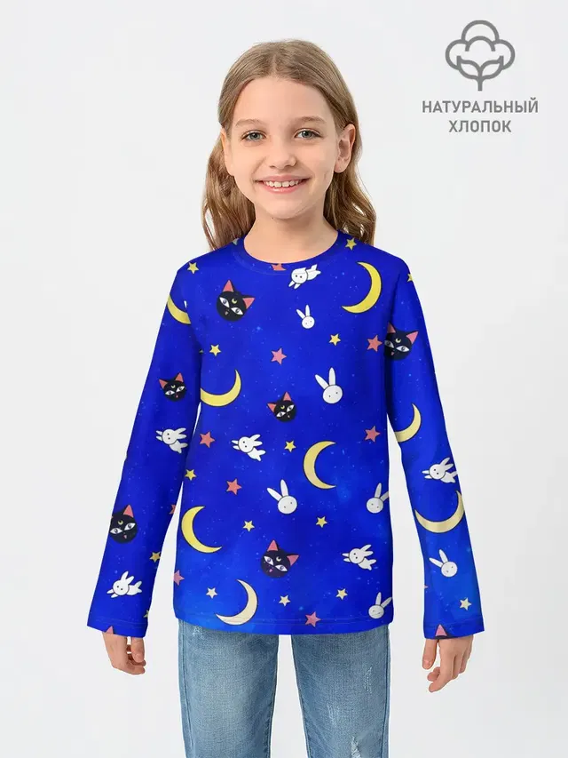 Детский лонгслив с принтом «Crescent moon»