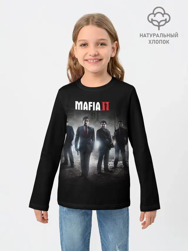 Детский лонгслив с принтом «Mafia»
