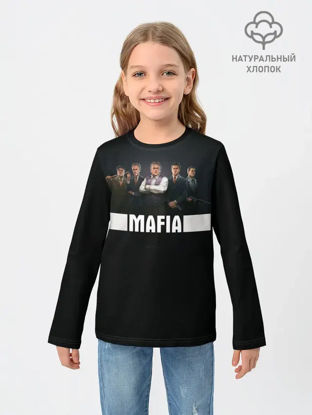 Детский лонгслив с принтом «Mafia»