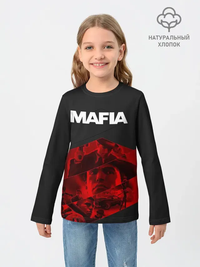 Детский лонгслив с принтом «Mafia»