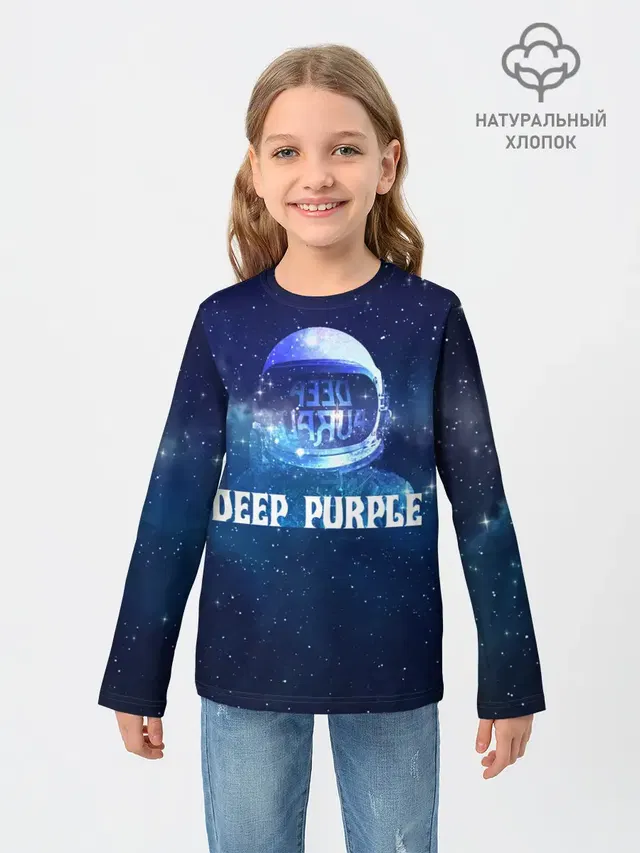 Детский лонгслив с принтом «Deep Purple Whoosh!»