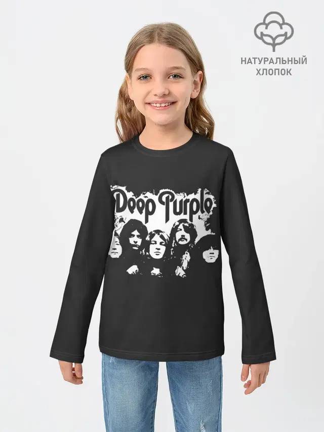 Детский лонгслив с принтом «Deep Purple»
