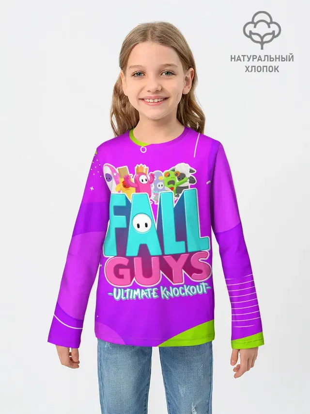 Детский лонгслив с принтом «Fall Guys»