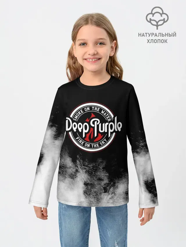 Детский лонгслив с принтом «Deep Purple»