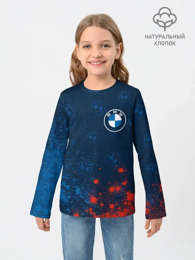 Детский лонгслив с принтом «BMW»