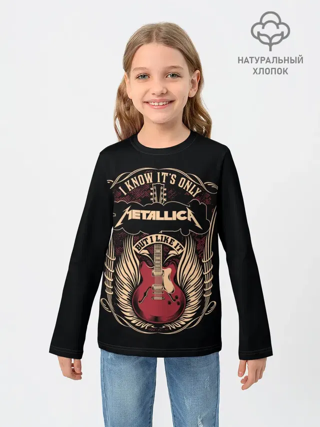 Детский лонгслив с принтом «Metallica»