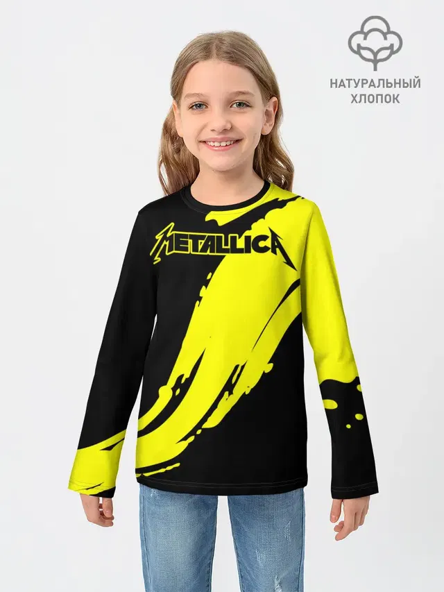 Детский лонгслив с принтом «Metallica»