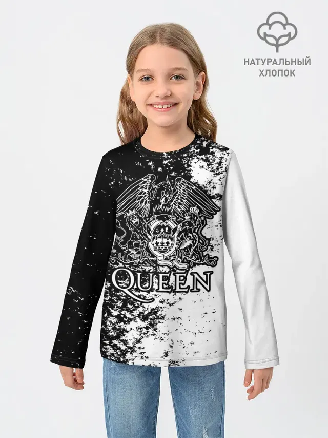 Детский лонгслив с принтом «Queen»