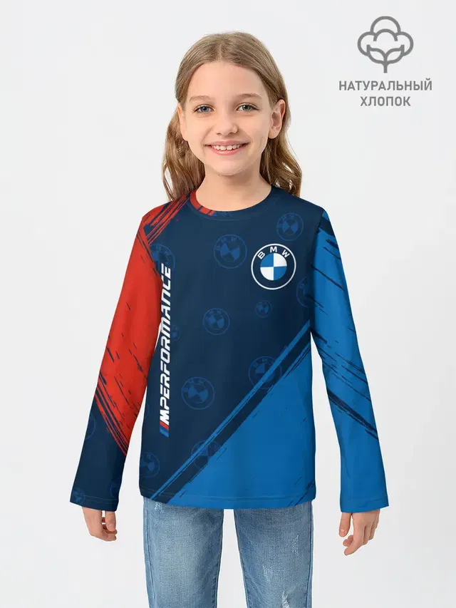 Детский лонгслив с принтом «BMW»