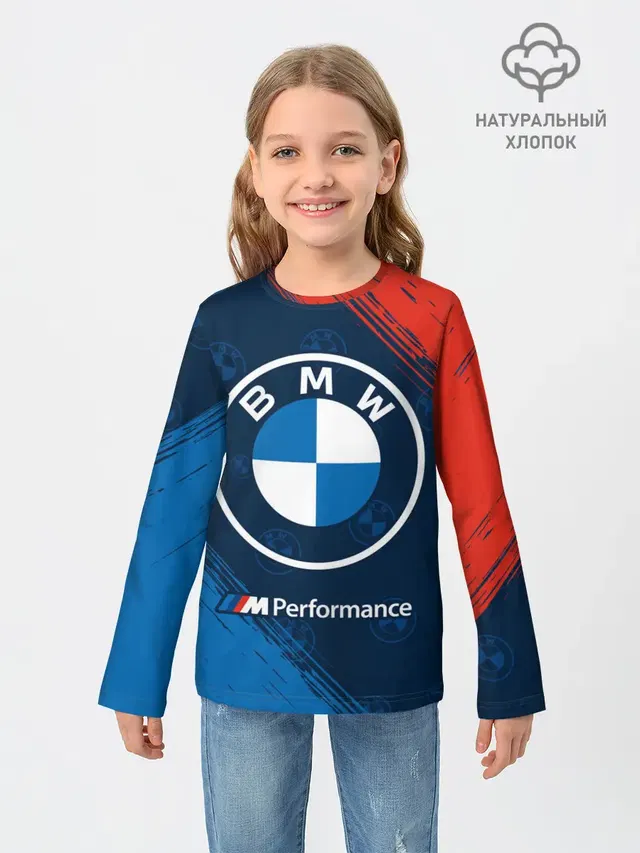 Детский лонгслив с принтом «BMW»