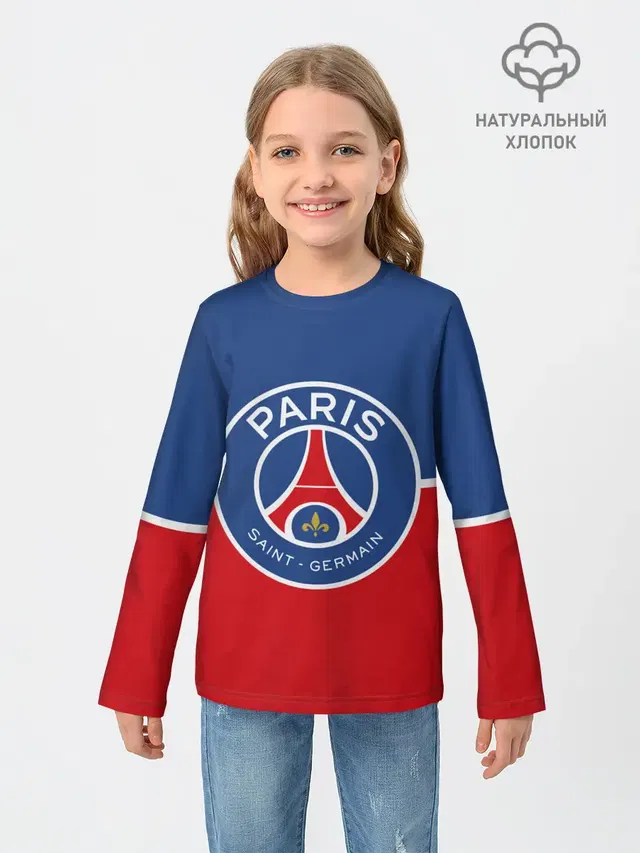 Детский лонгслив с принтом «ПСЖ — FC PSG»