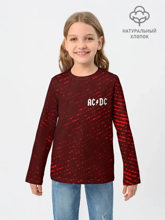 Детский лонгслив с принтом «AC/DC — AC DС»