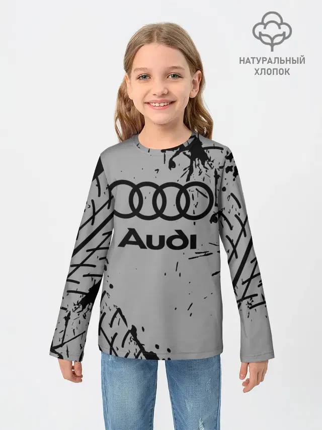 Детский лонгслив с принтом «Audi»
