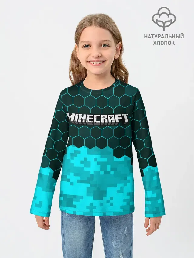 Детский лонгслив с принтом «Minecraft — MINECRAFT / МАЙНКРАФТ»