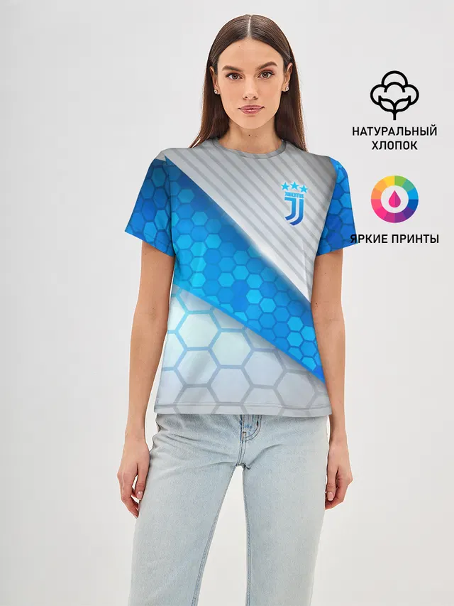 Женская базовая футболка с принтом «Ювентус — Juventus F.C.»