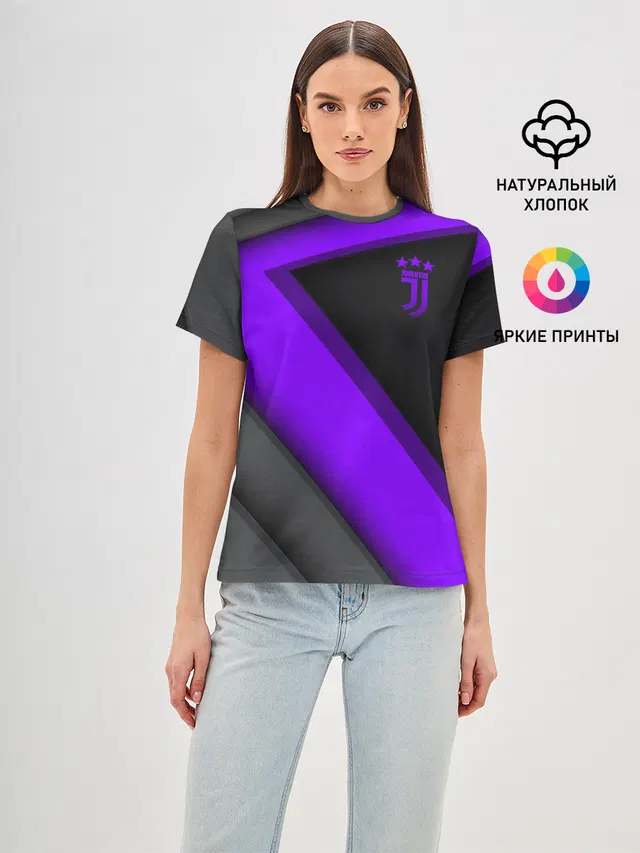 Женская базовая футболка с принтом «Ювентус — Juventus F.C.»