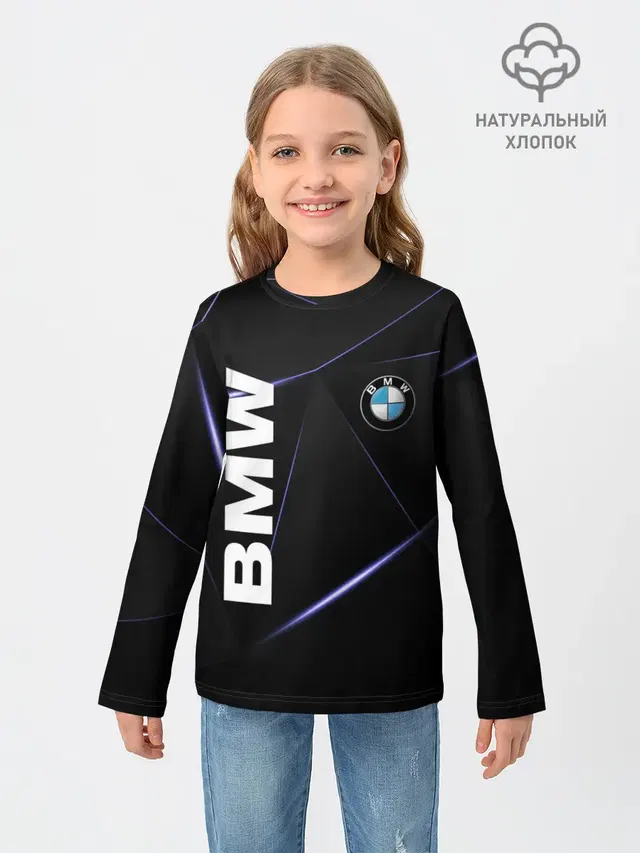 Детский лонгслив с принтом «BMW»