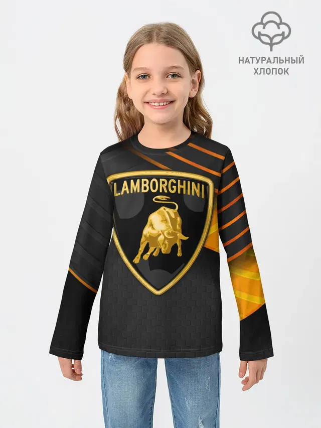 Детский лонгслив с принтом «Lamborghini»
