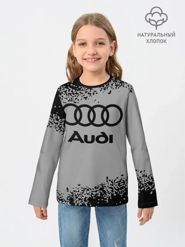 Детский лонгслив с принтом «Audi»