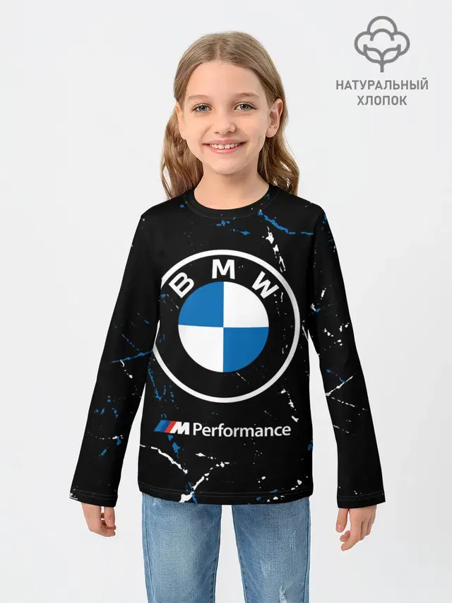 Детский лонгслив с принтом «BMW»