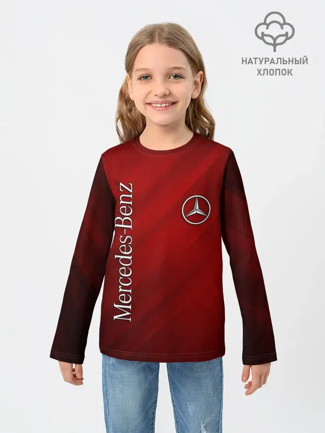 Детский лонгслив с принтом «Merсedes — MERCEDES»