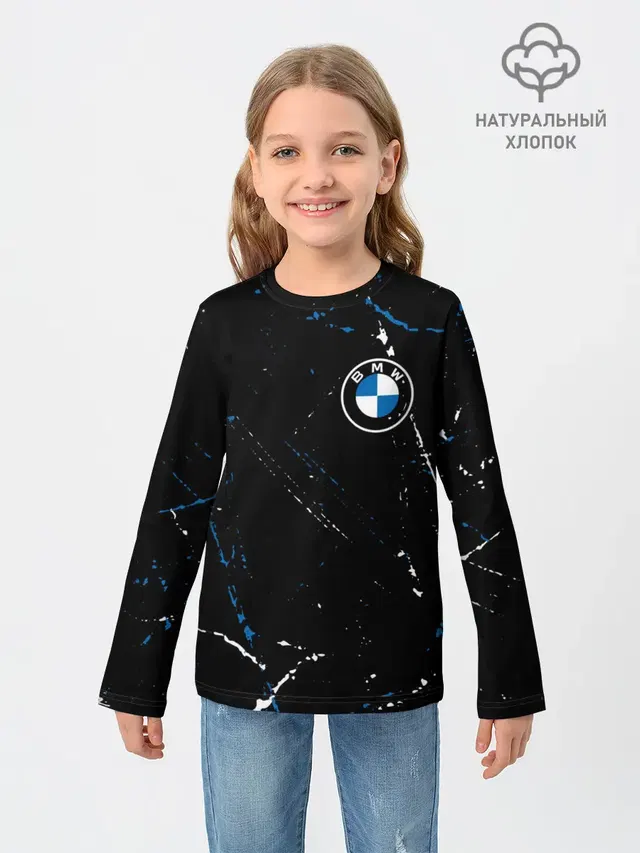 Детский лонгслив с принтом «BMW»