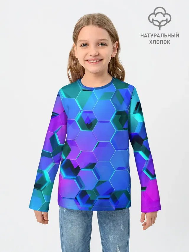 Детский лонгслив с принтом «Геометрия — Geometry»