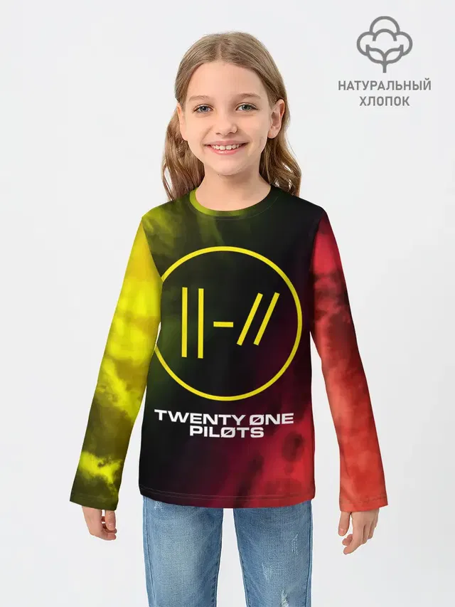 Детский лонгслив с принтом «Tie-dye — 21 PILOTS»