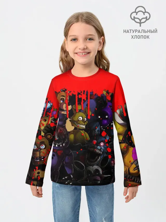 Детский лонгслив с принтом «Five Nights At Freddy\s»
