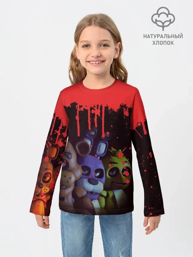 Детский лонгслив с принтом «Five Nights At Freddy\s»
