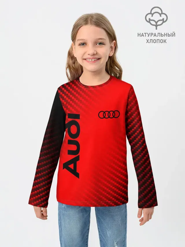 Детский лонгслив с принтом «Audi»