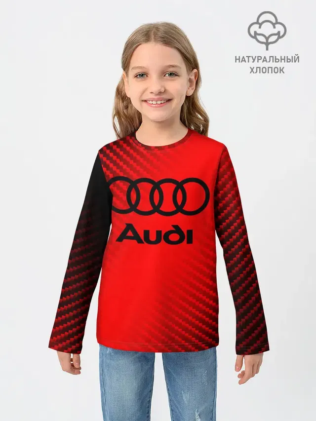 Детский лонгслив с принтом «Audi»