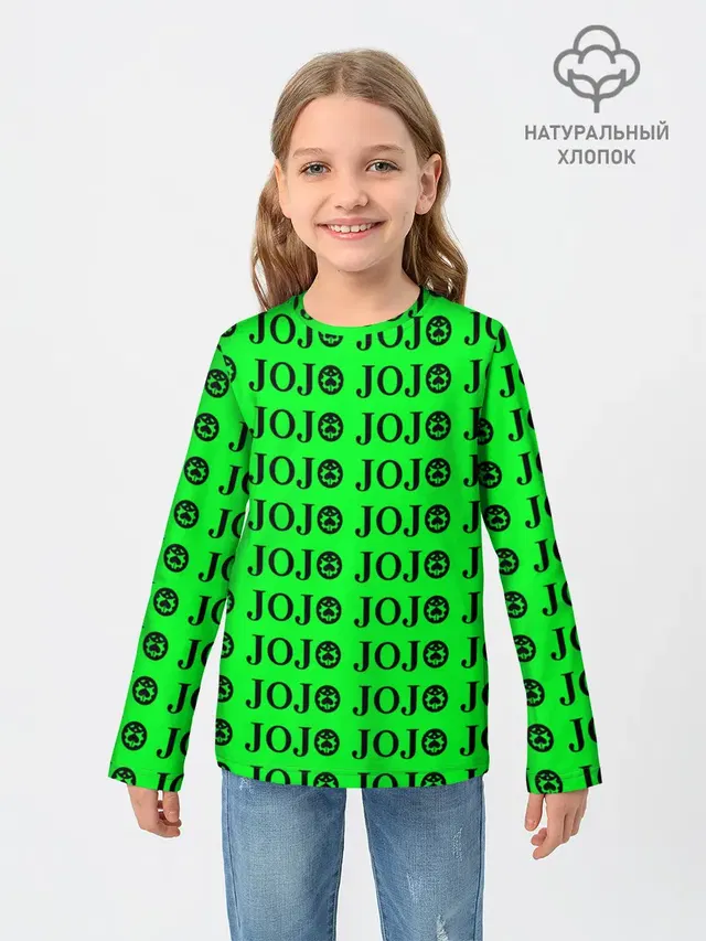 Детский лонгслив с принтом «ДжоДжо»