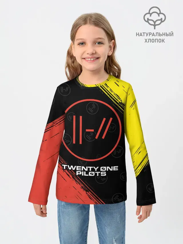 Детский лонгслив с принтом «Twenty One Pilots — 21 PILOTS»